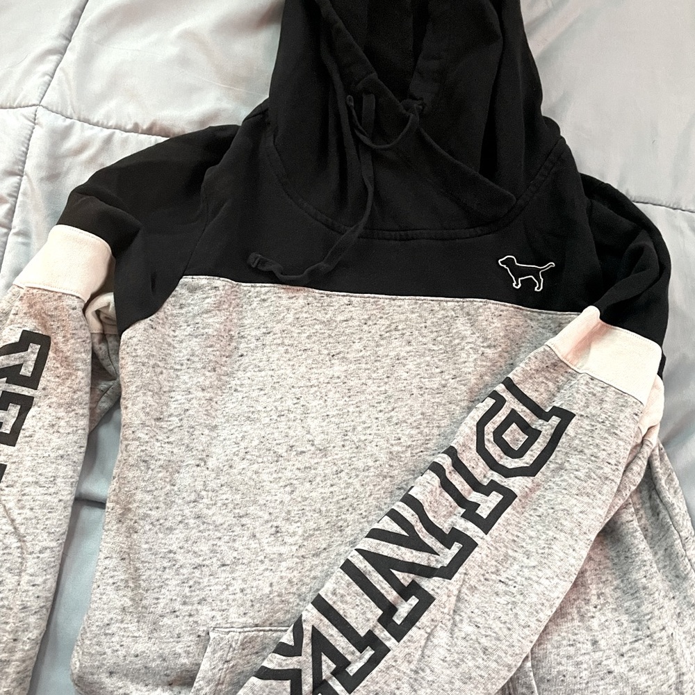 PINK black and gray hoodie/ size m
